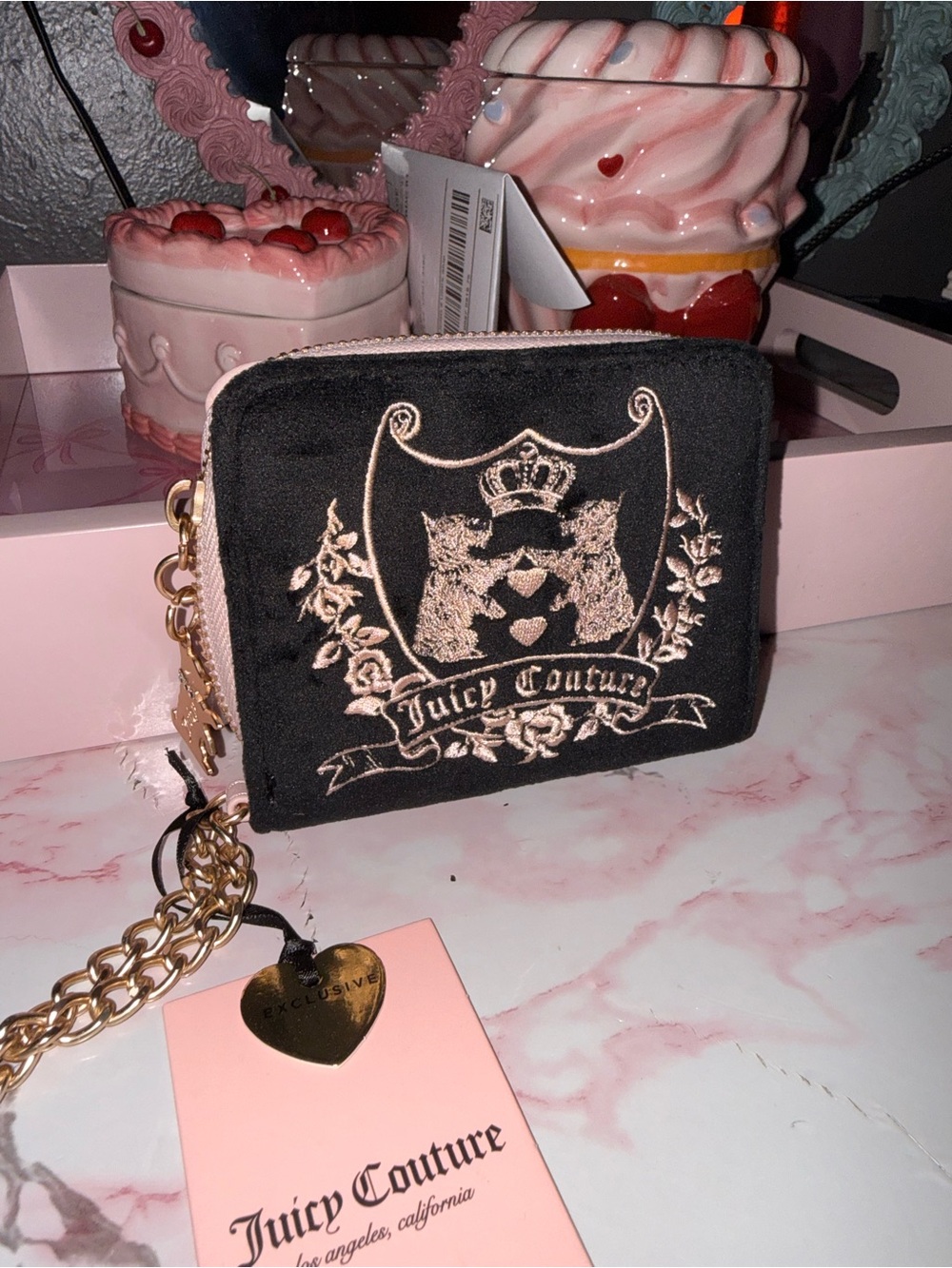 Juicy Couture “New Love Chapter” Small ZA with Back ID Organizer in Liquorice